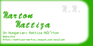 marton mattiza business card